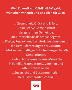 SPD-Ortsverein und Team OberhaidSPD wünschen alles Gute für 2026